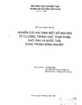 Nghiên cứu xác định một số nguyên tố vi lượng trong gạo, thực phẩm khô, rau và nước thải dùng trong nông nghiệp