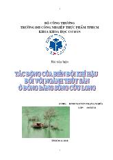 Tác động biến đổi khí hậu với ngành thủy sản đồng bằng sông Cửu Long