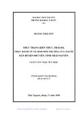 Thực trạng kiến thức, thái độ, thực hành về vệ sinh môi trường của người dân huyện Phổ Yên, tỉnh Thái Nguyên