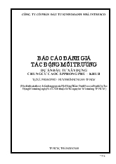 Đánh giá tác động môi trường của dự án đầu tư xây dựng Khu chung cư Phong Phú – Khu B tại xã Phong Phú – huyện Bình Chánh – TP. Hồ Chí Minh
