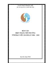 Đề tài Hiện trạng môi trường tỉnh Bạc Liêu 2006 - 2010