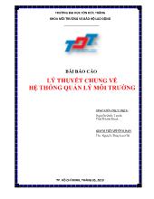 Lý thuyết chung về hệ thống quản lý môi trường