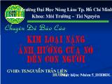 Ảnh hưởng của kim loại nặng đối với sức khỏe con người