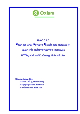 Đánh giá chất lượng và đề xuất giải pháp xử lý, quan trắc chất lượng nước tại Huyện Hương Khê và Vũ Quang, tỉnh Hà tĩnh