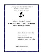 Nghiên cứu chế tạo kit thử nhanh trong phân tích urea