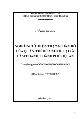 Nghiên cứu hiện trạng phân bố của quần thể dừa nước tại xã cẩm thanh, thành phố Hội An