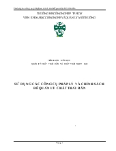 Sử dụng các công cụ pháp lý và chính sách để quản lý chất thải rắn