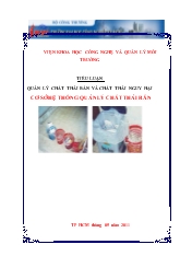 Tiểu luận Cơ sở hệ thống quản lý chất thải rắn