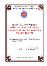 Điều tra, khảo sát hiện trạng nước sạch tại huyện Nhà Bè TP. Hồ Chí Minh