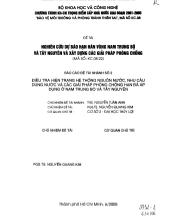 Nguyên cứu dự báo hạn hán vùng Nam Trung Bộ và Tây Nguyên và xây dựng các giải pháp phòng chống: Điều tra hiện trạng hệ thống nguồn nước, nhu cầu dùng nước và các giải pháp phòng chống hạn