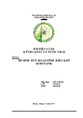 Bể sinh bùn hoạt tính hiếu khí Aerotank