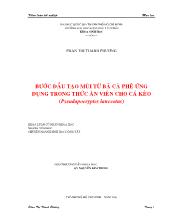 Bước đầu tạo mùi từ bã cà phê ứng dụng trong thức ăn viên cho cá kèo (Pseudapocryptes lanceolatus)