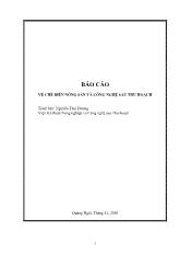 Chế biến và bảo quản nông sản sau thu hoạch