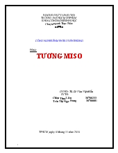 Đề tài Công nghệ lên men truyền thống tương miso