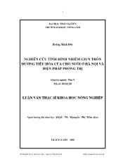 Đề tài Nghiên cứu tình hình nhiễm giun tròn đường tiêu hoá của chó nuôi ở Hà Nội và biện pháp phòng trị
