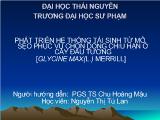 Phát triển hệ thống tái sinh từ mô sẹo phục vụ chọn dòng chịu hạn ở cây đậu tương [Glycine max (L.) Merrill]