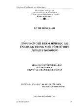 Tổng hợp chế phẩm sinh học AH ứng dụng trong nuôi tôm sú thịt (Penaeus monodon)