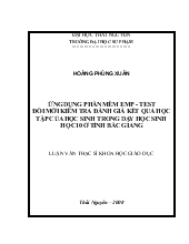 Ứng dụng phần mềm EMP - TEST đổi mới kiểm tra đánh giá kết quả học tập của học sinh trong dạy học Sinh học lớp 10 ở tỉnh Bắc Giang