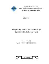 Áp dụng một số biện pháp xử lý nhiệt trong sản xuất sữa đậu nành