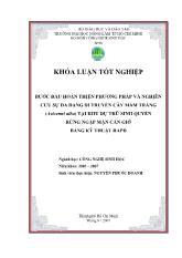 Bước đầu hoàn thiện phương pháp và nghiên cứu sự đa dạng di truyền cây mắm trắng tại khu dự trữ sinh quyển rừng ngập mặn cần giờ bằng kỹ thuật rapd