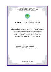 Đánh giá đa dạng di truyền của giống lan rừng Dendrobium thu thập tại tỉnh Bình Phước và thị xã Bảo Lộc (tỉnh Lâm Đồng) bằng kỹ thuật RAPD