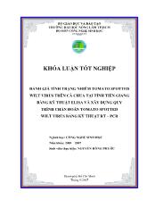 Đánh giá tình trạng nhiễm tomato spotted wilt virus trên cà chua tại tỉnh tiền giang bằng kỹ thuật elisa và xây dựng quy trình chẩn đoán tomato spotted wilt virus bằng kỹ thuật rt – pcr