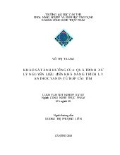 Đề tài Khảo sát ảnh hưởng của quá trình xử lý nguyên liệu đến khả năng trích ly Anthocyanin từ bắp cải tím