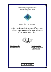 Đề tài Lập chiến lược cung ứng nhu cầu thịt heo trên địa bàn tp cần thơ 2009 - 2013