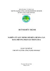 Đề tài Nghiên cứu quy trình chế biến chè hòa tan bằng phương pháp sấy thăng hoa