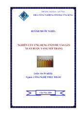 Đề tài Nghiên cứu ứng dụng enzyme vào sản xuất rượu vang nếp trắng