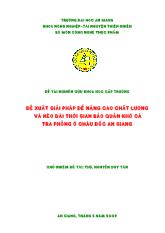 Đề xuất giải pháp để nâng cao chất lượng và kéo dài thời gian bảo quản khô cá tra phồng ở châu đốc An Giang
