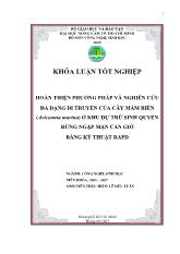 Hoàn thiện phương pháp và nghiên cứu sự đa dạng di truyền trên quần thể mắm biển ở khu dự trữ sinh quyển rừng ngập mặn cần giờ bằng kỹ thuật rapd