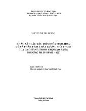 Khảo sát chất lượng các đặc điểm hóa sinh – hóa lý phân tích lượng mùi thơm của gạo nàng thơm chợ Đào bằng phương pháp SPME – GC