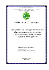 Khảo sát khả năng ứng dụng kỹ thuật nuôi cấy mô sẹo tạo dịch huyền phù cây Drosera burmanni Vahl trong thu nhận hợp chất anthraquinone