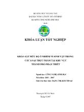 Khảo sát mức độ ô nhiễm vi sinh vật trong các loại thực phẩm tại khu vực thành phố Phan Thiết