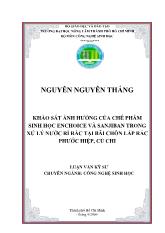 Khảo sát sự ảnh hưởng của chế phẩm sinh học enchoice và sanjiban trong quá trình xử lý nước rỉ rác tại bãi chôn lấp rác phước hiệp, Củ Chi