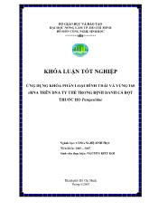Khóa luận Ứng dụng khóa phân loại hình thái và vùng 16S RRNA trên DNA ty thể trong định danh cá bột thuộc họ Pangasiidae