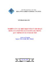 Nghiên cứu các điều kiện tối ưu cho hoạt động của enzyme glucoamylase trong quy trình sản xuất rượu nếp