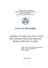 Nghiên cứu hiệu quả xử lý nước thải tinh bột khoai mì trên mô hình kỵ khí ABR và EGSB