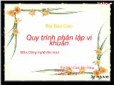 Quy trình phân lập vi khuẩn