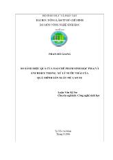 So sánh hiệu quả của hai chế phẩm sinh học và enchoice trong xử lý nước thải của quá trình sản xuất mủ cao su