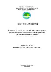 Ứng dụng kỹ thuật rt - Pcr phát hiện virus pmwav -1 (pineapple mealybug wilt associated virus-1) gây bệnh héo đỏ đầu lá trên cây dứa cayenne