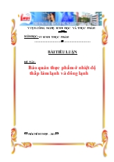 Bảo quản thực phẩm ở nhiệt độ thấp, làm lạnh và đông lạnh