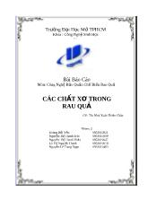 Các chất xơ trong rau quả