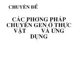 Các phương pháp chuyển gen ở thực vật và ứng dụng