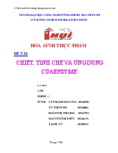 Chiết, tinh chế và ứng dụng của enzyme