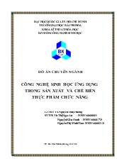 Công nghệ sinh học ứng dụng trong sản xuất và chế biến thực phẩm chức năng