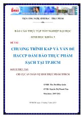 Đánh giá chương trình KAP (Knowledge Attitude Practice) và thực trạng áp dụng hệ thống HACCP đảm bảo thực phẩm sạch tại Thành Phố Hồ Chí Minh