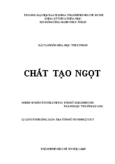 Đề tài Chất tạo ngọt trong thực phẩm