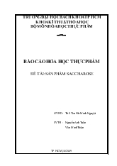 Đề tài Sản phẩm Saccharose